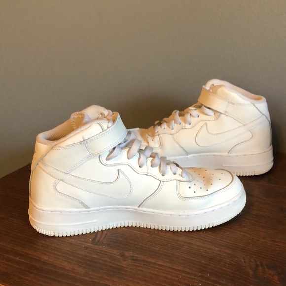 Nike Air Force 1 Hi-Top Sneakers in Triple White - Picture 2 of 15